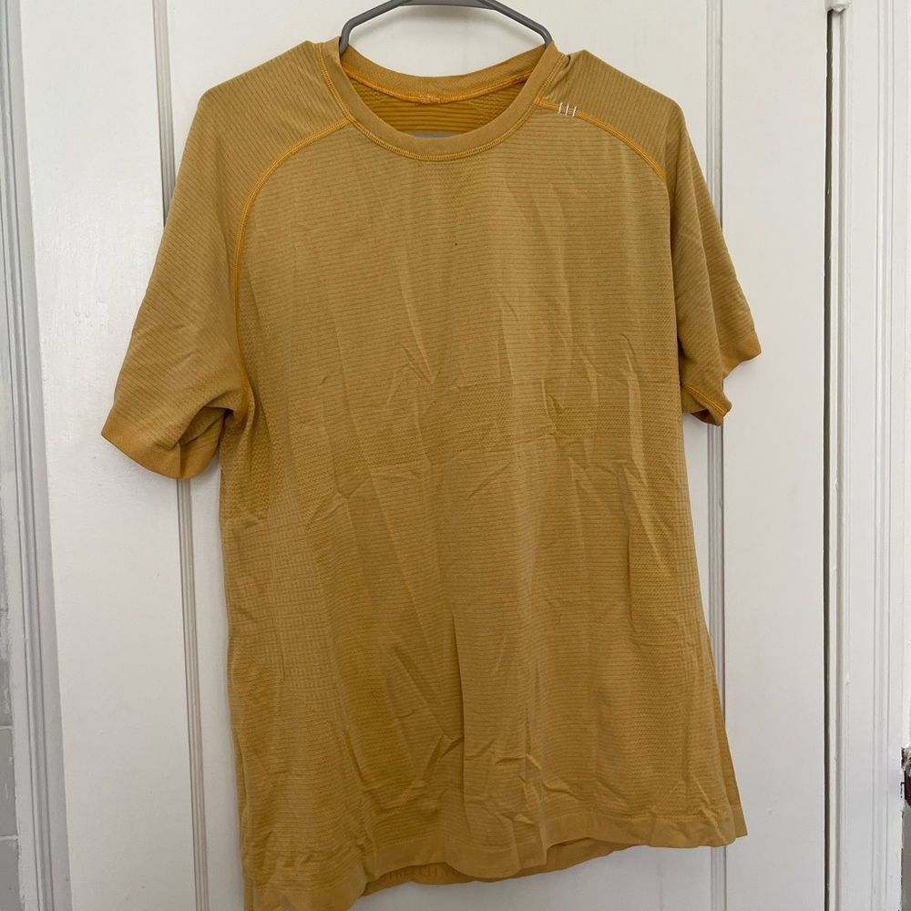 LULULEMON You Can’t Score Without Goals Yellow Short Sleeve T-Shirt
